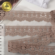 Кружево гипюр KRUZHEVO арт.TR.SUN.09 шир.32мм цв.810 кофе уп.9м