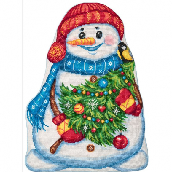 Набор для вышивания PANNA арт. PD-7302 Подушка. Снеговик 34х45,5 см