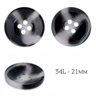 Пуговицы пластик TBY.J.2010 цв.01 черный 34L-21,6мм, 4 прокола, 36шт