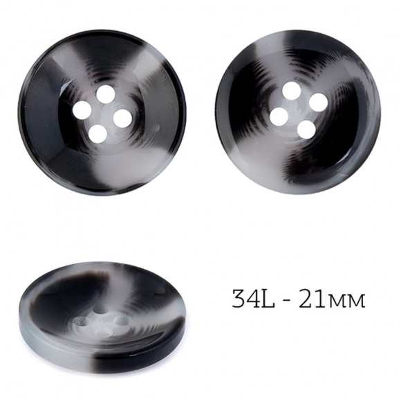 Пуговицы пластик TBY.J.2010 цв.01 черный 34L-21,6мм, 4 прокола, 36шт Пуговицы пластик TBY.J.2010 цв.01 черный 34L-21,6мм, 4 прокола, 36шт