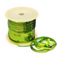 Пайетки плоские на нитях 6мм арт.TBY-F06 цв.10 салатовый уп.91,4м