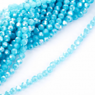 Бусины граненые Рондель (стекло) на нитях арт.TBY-R-2  6мм  цв.32 AB голубой мульти уп.50х100 бусин