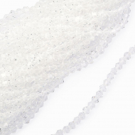 Бусины граненые Биконус (стекло) на нитях арт.TBY-K-2  2х2мм отвер.1мм цв.01 прозрачный уп.3х150 бусин