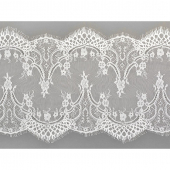 Кружево реснички KRUZHEVO арт.TBY 6885 шир.290мм цв.1 белый уп.3м