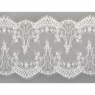 Кружево реснички KRUZHEVO арт.TBY 6885 шир.290мм цв.1 белый уп.3м