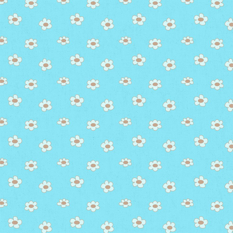 Ткань для пэчворка PEPPY Бабушкин Сундучок 140 г/м? 100% хлопок цв.БС-41 ромашки голубой уп.50х55 см