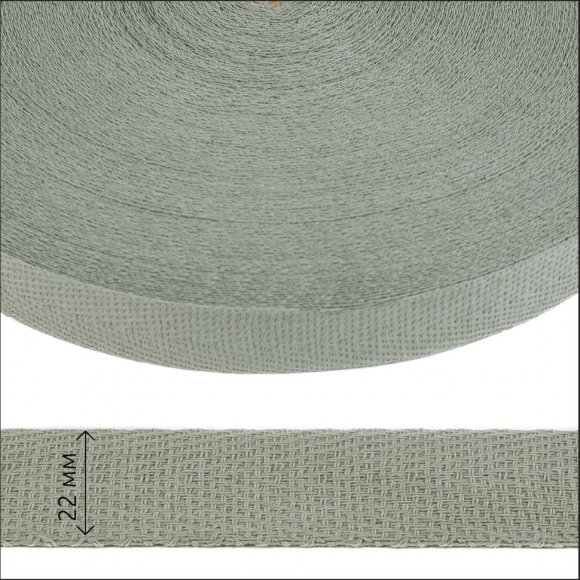 Тесьма киперная 22 мм хлопок 1,8г/см арт.12.2С-257К.22.040 цв.св.серый уп.50м