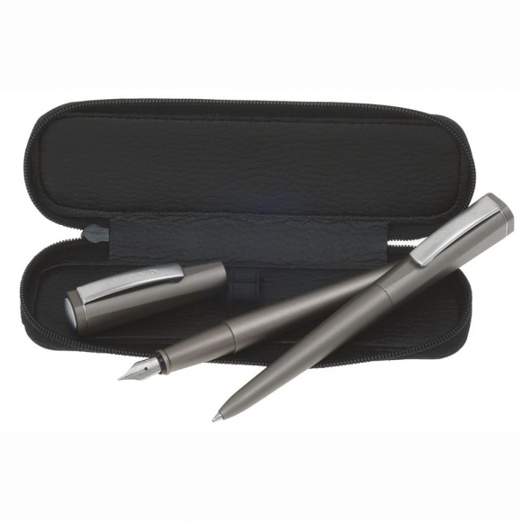 189549_Пенал для ручек "Leather Case" на молнии, 15 х 5 х 2 см, натуральная кожа, цвет черный