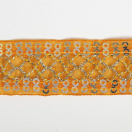 Тесьма с пайетками TBY арт.TH216 шир.25мм цв.017 оранжевый уп.18,28м
