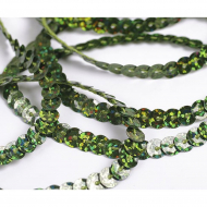 Пайетки на нитях 6мм Laser Bright арт.TBY-FLKU06-LB цв.50109 т.зеленый уп.73.12м