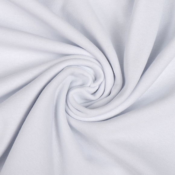 Ткань трикотаж Рибана с лайкрой 220г опененд 80-90см белый уп.3м