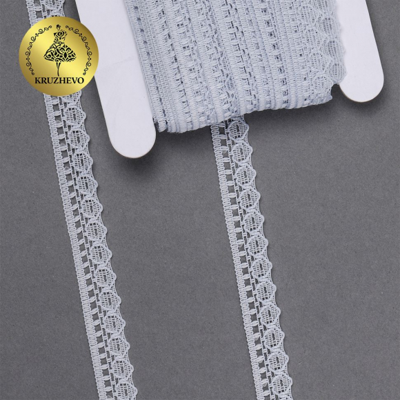 Кружево-трикотаж KRUZHEVO арт.TBY 1665 шир.10мм цв.11 серый, уп.27,4м