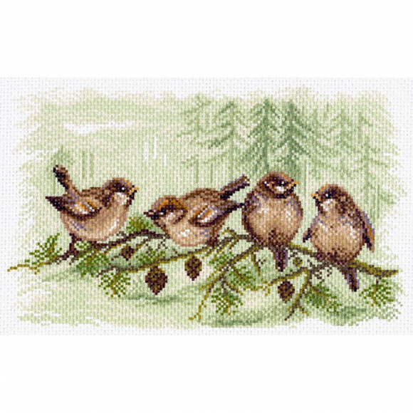 Рисунок на канве МАТРЕНИН ПОСАД арт.28х37 - 1559 Воробьи