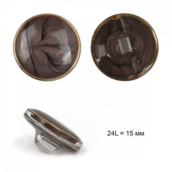 Пуговицы пластик TBY.B301 цв.03 коричневый 24L на ножке 30шт Пуговицы пластик TBY.B301 цв.03 коричневый 24L на ножке 30шт