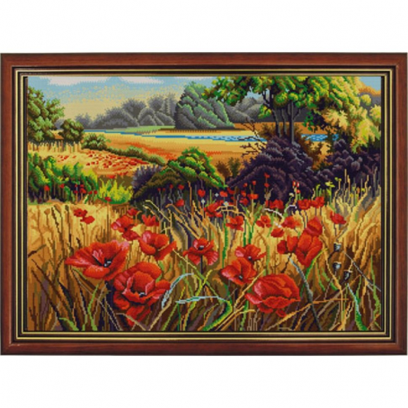 Рисунок на ткани (Бисер) КОНЁК арт. 9926 Поле маков 45х60 см Рисунок на ткани (Бисер) КОНЁК арт. 9926 Поле маков 45х60 см