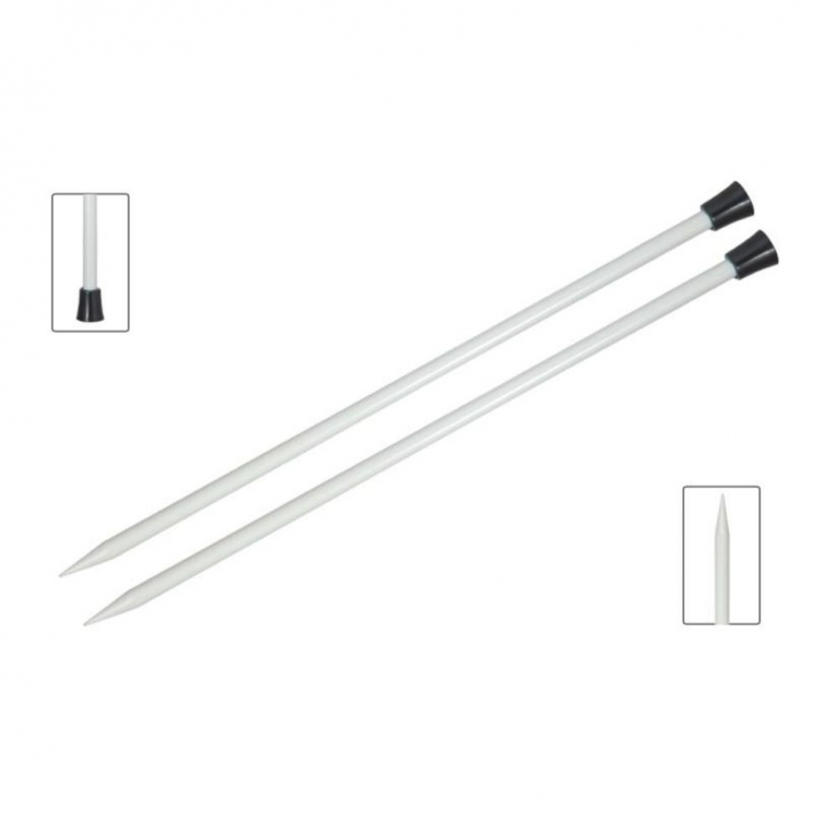 45262 Knit Pro Спицы прямые для вязания Basix Aluminum 2,5мм/35см, алюминий уп.2шт