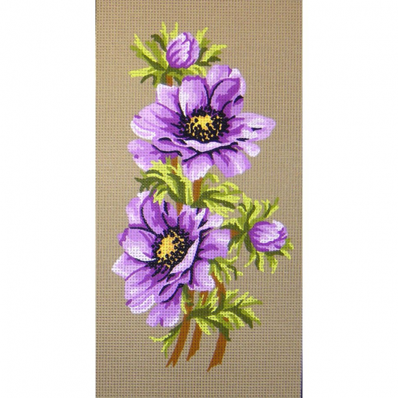 Канва жесткая с рисунком "Анемоны",2картинки