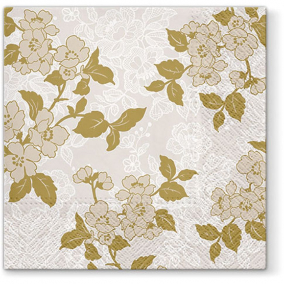 Салфетки трехслойные для декупажа, коллекция "Lunch" PAW Decor Collection "Цветок (золото)" Салфетки трехслойные для декупажа, коллекция "Lunch" PAW Decor Collection "Цветок (золото)"