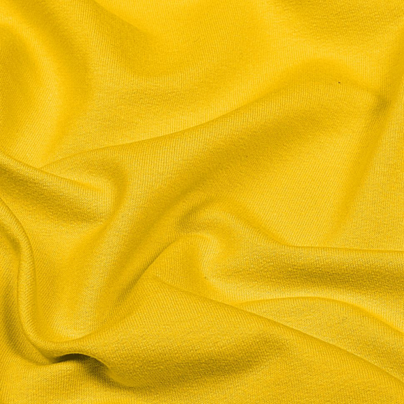 Ткань трикотаж Футер 2х нитка петля с лайкрой 230г пенье 180см желтый 14-0756 уп.6м