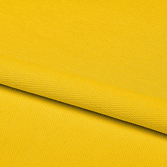 Ткань трикотаж Футер 2х нитка петля с лайкрой 230г пенье 180см желтый 14-0756 уп.6м