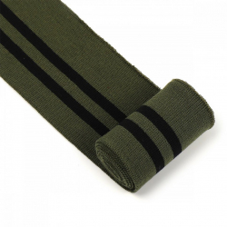 Подвяз трикотажный полиэстер арт.TBY.73078 цв.олива с черными полосами, 6х80см уп.5шт