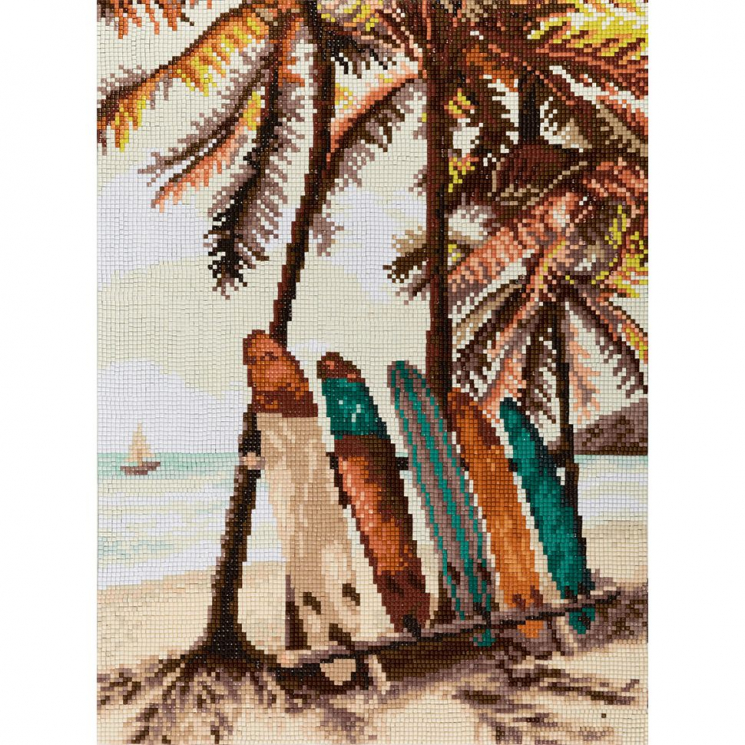 Кристальная мозаика на подрамнике ФРЕЯ арт.ALPD-057 Летний серфинг 30х40 см