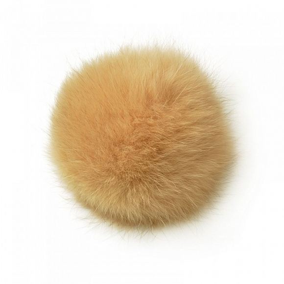 Помпон TBY натуральный арт.PNP023 Песец 10см цв.песочный
