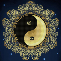 Кристальная мозаика на холсте ФРЕЯ арт.ALV-112 Инь-Ян 50х50 см