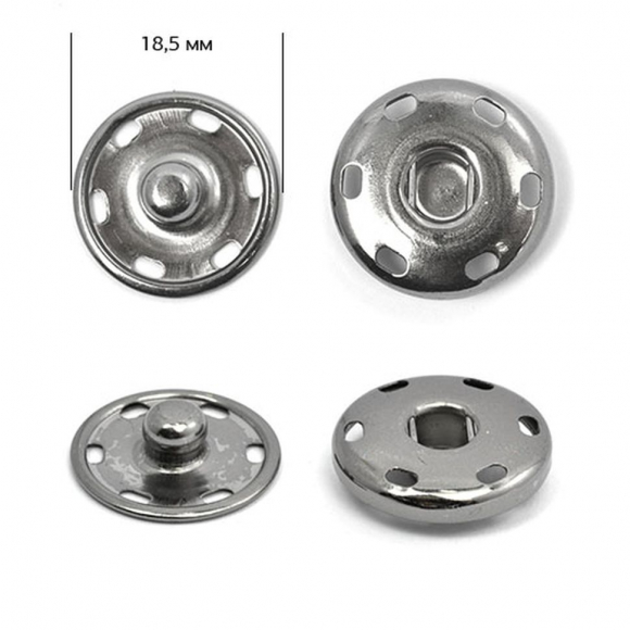 Кнопка пришивная латунь TBY-BJ059 19мм цв. никель черный уп. 50шт