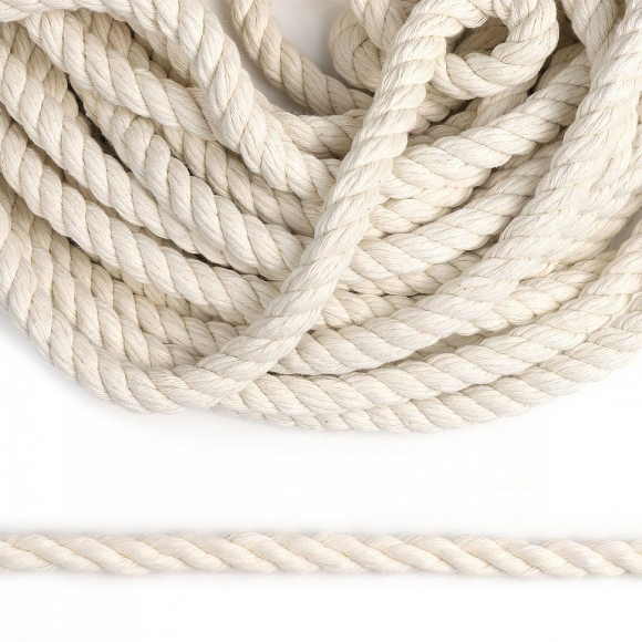 Канат х/б кручёный ? 8мм молочный ХБК1-082/10 уп.10м