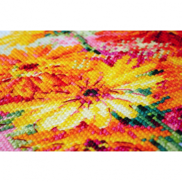 Набор для вышивания РИОЛИС арт.1485 Акварельные герберы 30х30 см