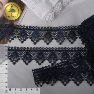 Кружево гипюр KRUZHEVO арт.TR.4G8084 шир.40мм цв.03 т.синий уп.9м