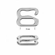 Крючок для бюстгальтера металл TBY-1.15005 d08мм, цв. никель, уп.100шт