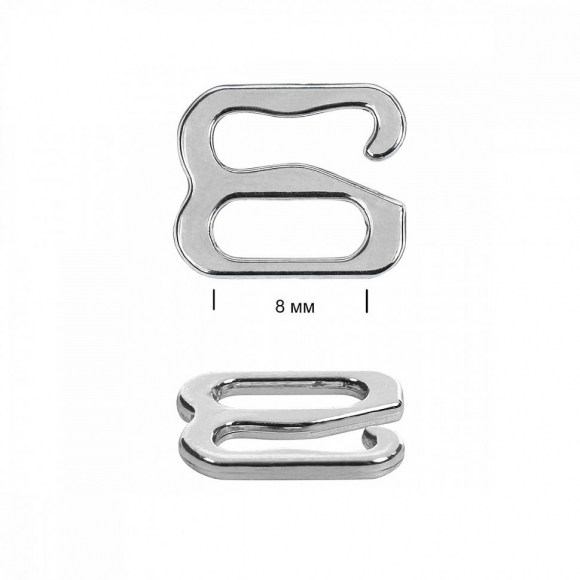 Крючок для бюстгальтера металл TBY-1.15005 d08мм, цв. никель, уп.100шт