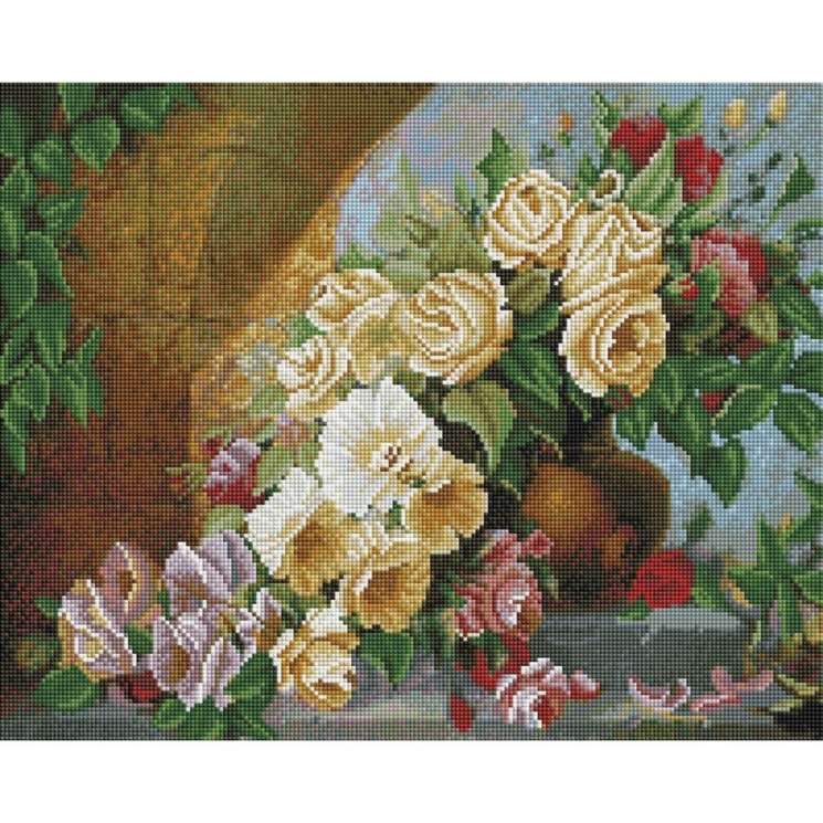 Набор Белоснежка для изготовления картин со стразами на подрамнике арт.БЛ.500-ST-S Королевский букет 40х50 см