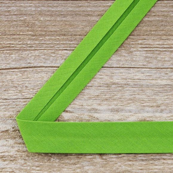 19683_Косая бейка хлопок/полиэстер 20 мм, 25 м, цвет 62, Майская зелень