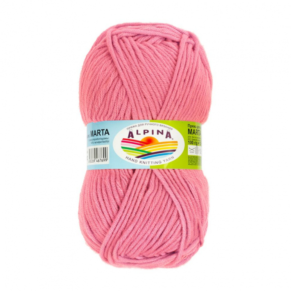 Пряжа ALPINA MARTA (100% тактифил) 5х100г/120м цв.019 розовый