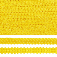 Тесьма TBY Шанель плетеная шир.8мм 0384-0016 цв.F110 (143) желтый уп.18,28м