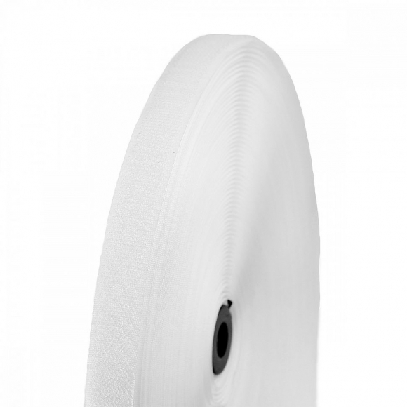 Лента липучка TBY пришивная кач.С шир.20мм цв.F101 белый уп.25м (крючок)