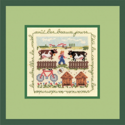 Набор для вышивания Le Bonheur des Dames арт.2247 Aout – La Campagne Aida Coton (Aвгуст - деревня) 10,5х10,5 см