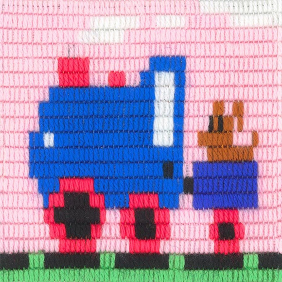 Набор для вышивания с вертикальным стежком STITCH ME арт.I041 Паровоз 15х15 см