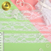 Кружево-стрейч арт.TBY 6810 шир.13мм цв.белый уп.18,3м