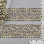 Кружево на сетке арт.TBY 10230A шир.60 мм цв.черный/золото уп.13,71м