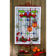 Набор для вышивания PERMIN арт.34-6614 Календарь Гном у окна 40х58 см