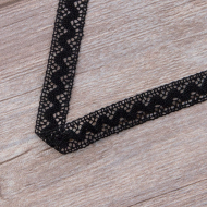 Мерсеризованное хлопковое кружево, 16 мм, цвет черный