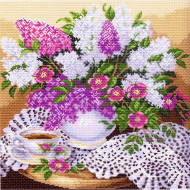 Рисунок на канве МАТРЕНИН ПОСАД арт.41х41 - 1276 Сирень в вазе