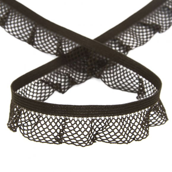 113055_Рюш эластичный PEGA, цвет коричневый, 17 мм