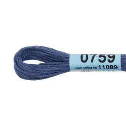 Нитки для вышивания Gamma мулине (0207-0819) 100% хлопок 24 x 8 м цв.0759 ярк.синий