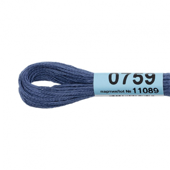 Нитки для вышивания Gamma мулине (0207-0819) 100% хлопок 24 x 8 м цв.0759 ярк.синий