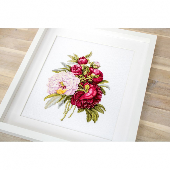 Набор для вышивания LUCA-S арт. B2354 Букет пионов 20х26,5 см Набор для вышивания LUCA-S арт. B2354 Букет пионов 20х26,5 см